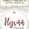 J.K. Primeco Pakettikortti Pyorea Jouluteksti Valkoinen 10 Kpl