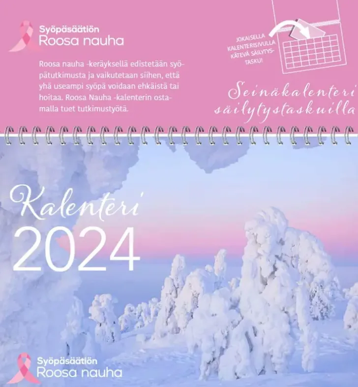 Mappikalenteri Roosa Nauha 2024
