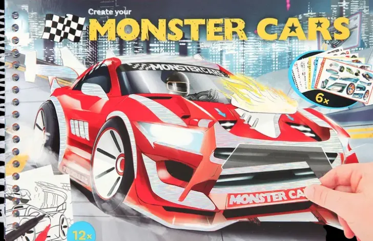 Monster Cars Taskuvarityskirja